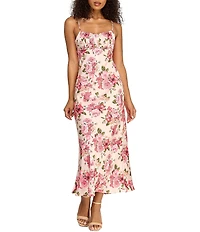 B. Darlin Satin Floral Printed Midi Dress