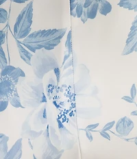 B. Darlin Satin Floral Printed Off The Shoulder Cowl Neck Maxi Dress
