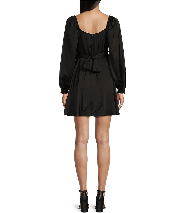 black tie dresses dillards B. Darlin Satin Long Sleeve Waist Mini Dress at CoolSprings Galleria in Franklin, TN Flower on Top Maxi RL:2326tues size:4-5 Years (120cm)