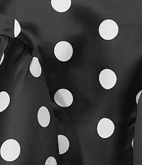 B. Darlin Satin Polka Dot Strapless Pleated Neck Lace Up Bow Back Dress
