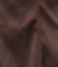 B. Darlin Satin Scoop Neck Faux Feather Trim Dress