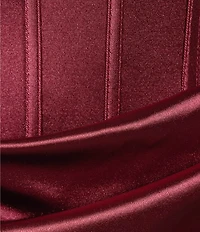 B. Darlin Satin Strapless Cowl Neck Corseted Lace Up Back Bodycon Dress