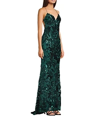 B. Darlin Sequin Embellished V-Neck Dress