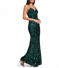 B. Darlin Sequin Embellished V-Neck Dress