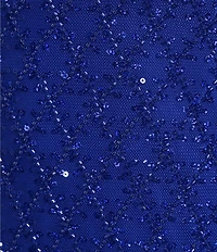 B. Darlin Sequin Embellished V-Neck Keyhole Front A-Line Mini Dress