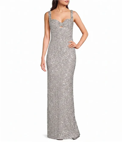 B. Darlin Sequin Keyhole Front Fitted Dress