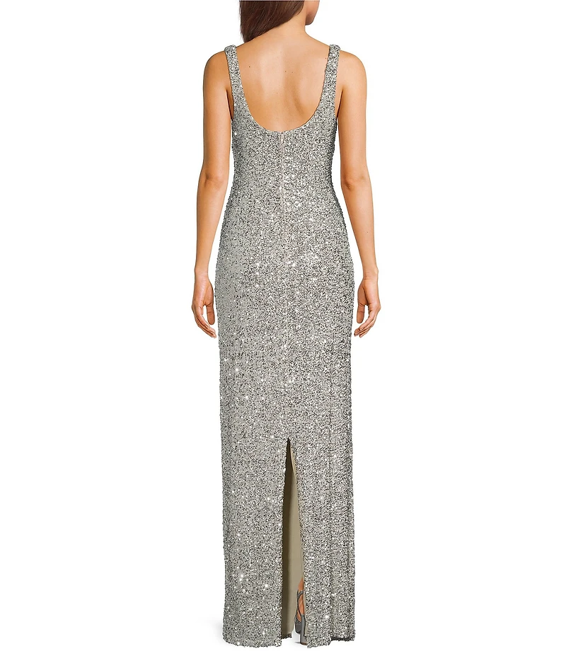 B. Darlin Sequin Keyhole Front Fitted Dress