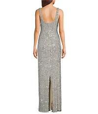 B. Darlin Sequin Keyhole Front Fitted Dress