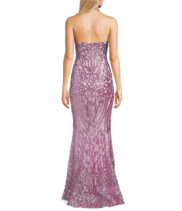 b. darlin halter v-neck ruched waist satin homecoming dress reviews Sequin Pattern Contrast Inset at CoolSprings Galleria in Franklin, TN Square Back