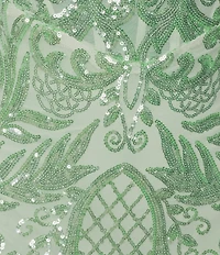 B. Darlin Sequin Patterned V-Neck Lace Up Back Dress