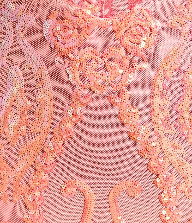 B. Darlin Sequin Sweetheart Neck Bustier Spaghetti Strap Fitted Dress