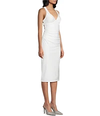 B. Darlin Shiny Knit V-Neck Midi Dress