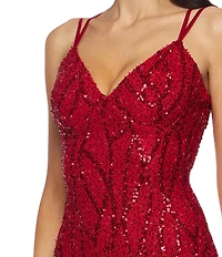 B. Darlin Sleeveless Beaded Sequin Bodycon Dress
