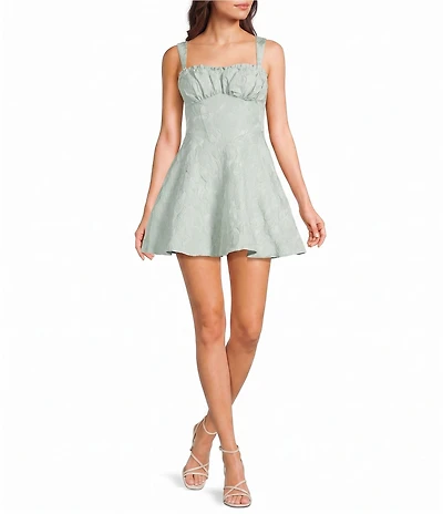 B. Darlin Sleeveless Floral Printed Bustier Bow Back Dress
