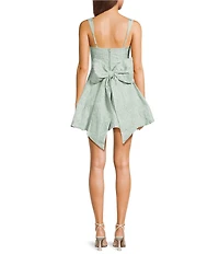 B. Darlin Sleeveless Floral Printed Bustier Bow Back Dress
