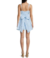 B. Darlin Sleeveless Floral Printed Bustier Bow Back Dress