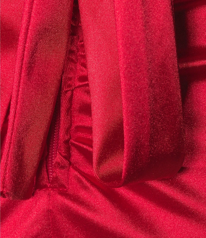 B. Darlin Sleeveless Satin X-Back Long Dress