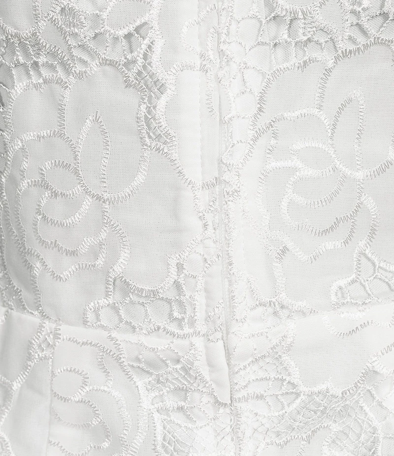 B. Darlin Sleeveless Scoop Neck Lace Detailed Ruffle Hem Dress