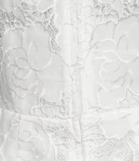 B. Darlin Sleeveless Scoop Neck Lace Detailed Ruffle Hem Dress