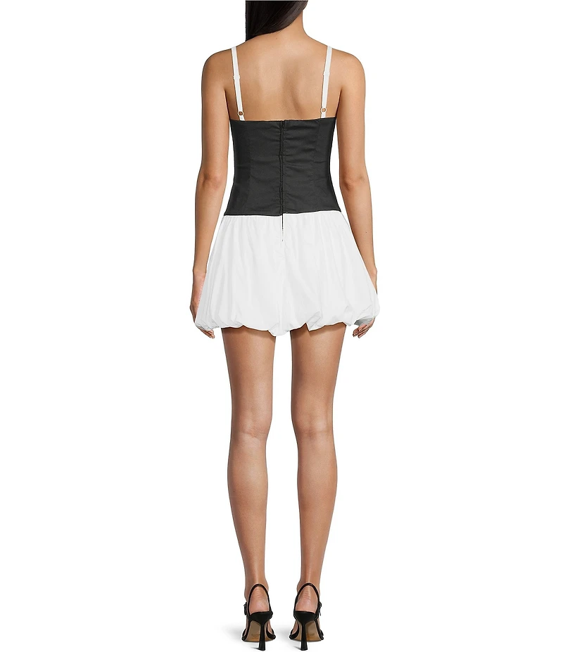 B. Darlin Sleeveless Spaghetti Strap Sweetheart Neck Bubble Dress
