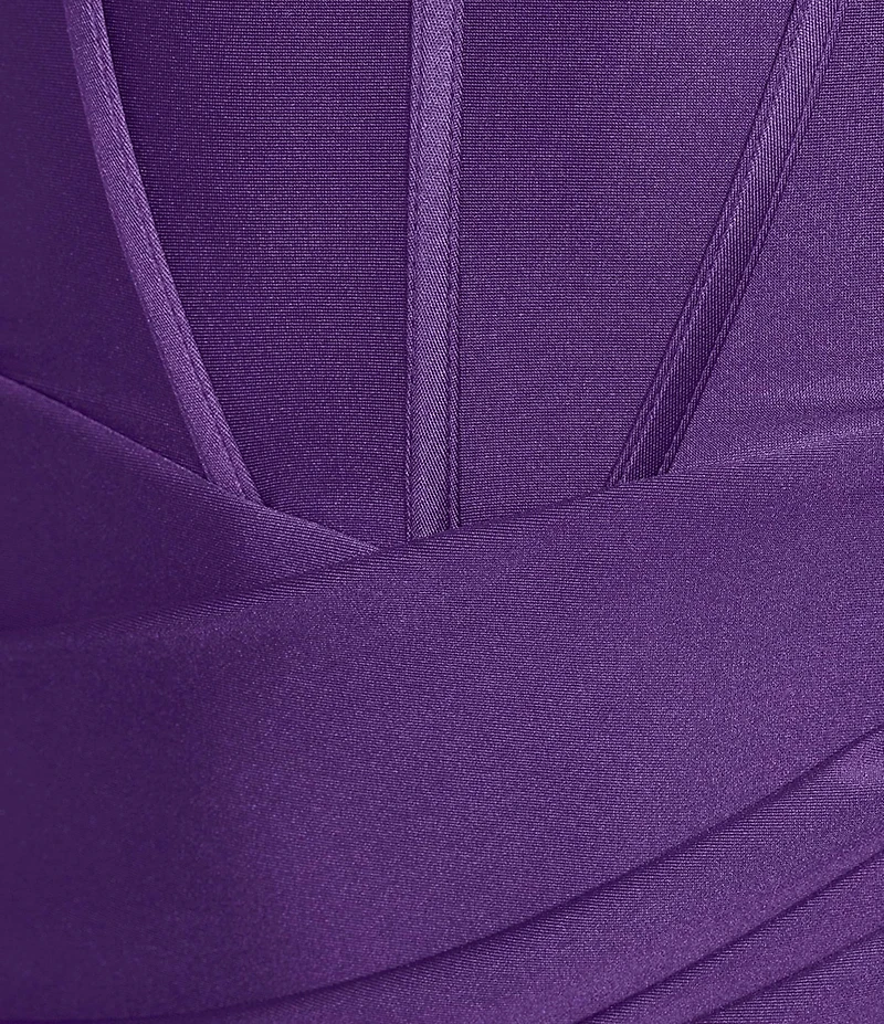B. Darlin Spaghetti Strap Corset Side Shirred Long Dress