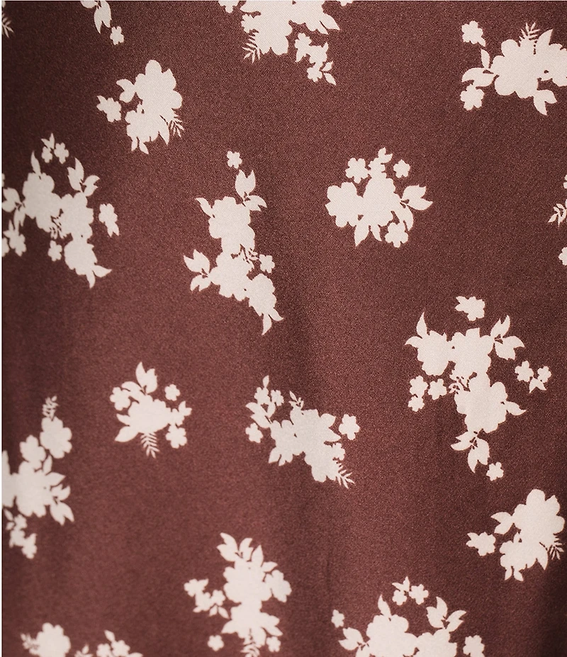 B. Darlin Spaghetti Strap Ditsy Floral Printed Satin Midi Dress