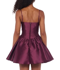 B. Darlin Spaghetti Strap Drop Waist Lace Trim Party Dress