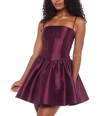 B. Darlin Spaghetti Strap Drop Waist Lace Trim Party Dress