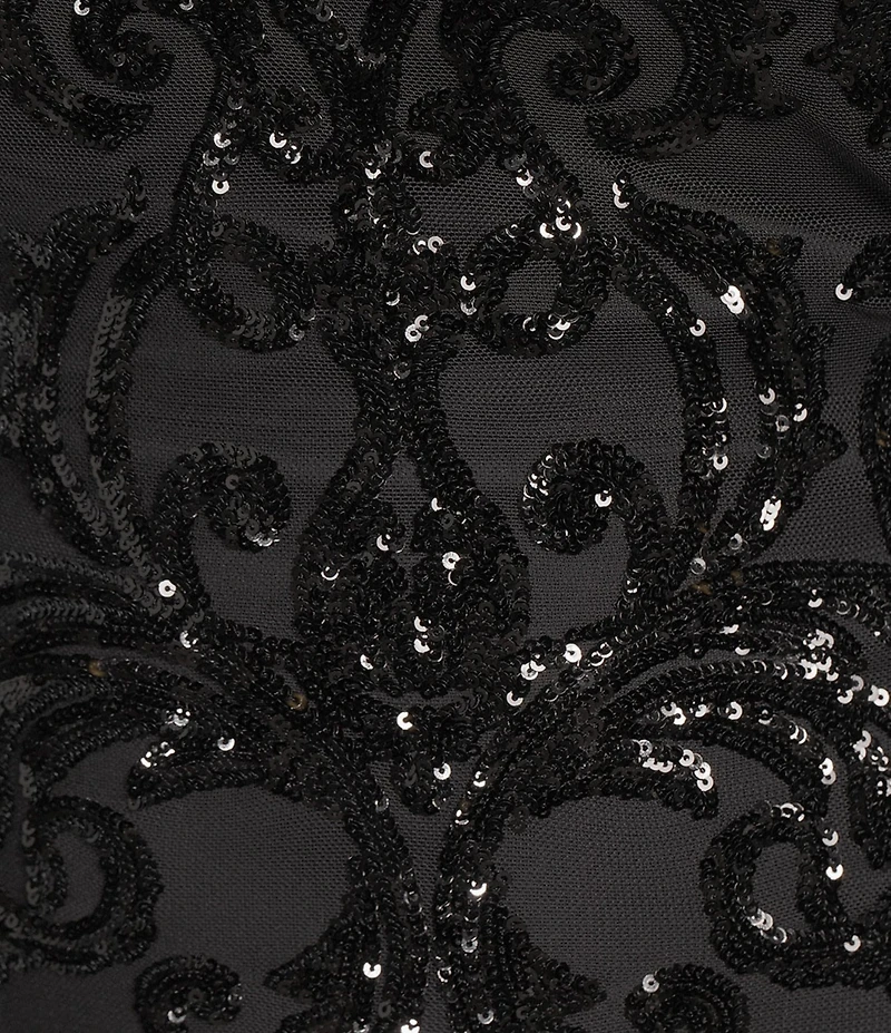 B. Darlin Plus Spaghetti Strap Square Neck Tie Back Sequins Bodycon Dress