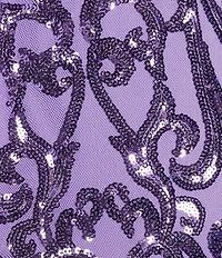 B. Darlin Spaghetti Strap Sweetheart Bustier Pattern Sequin Dress