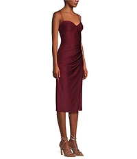 B. Darlin Spaghetti Strap Sweetheart Neck Corset Midi Dress