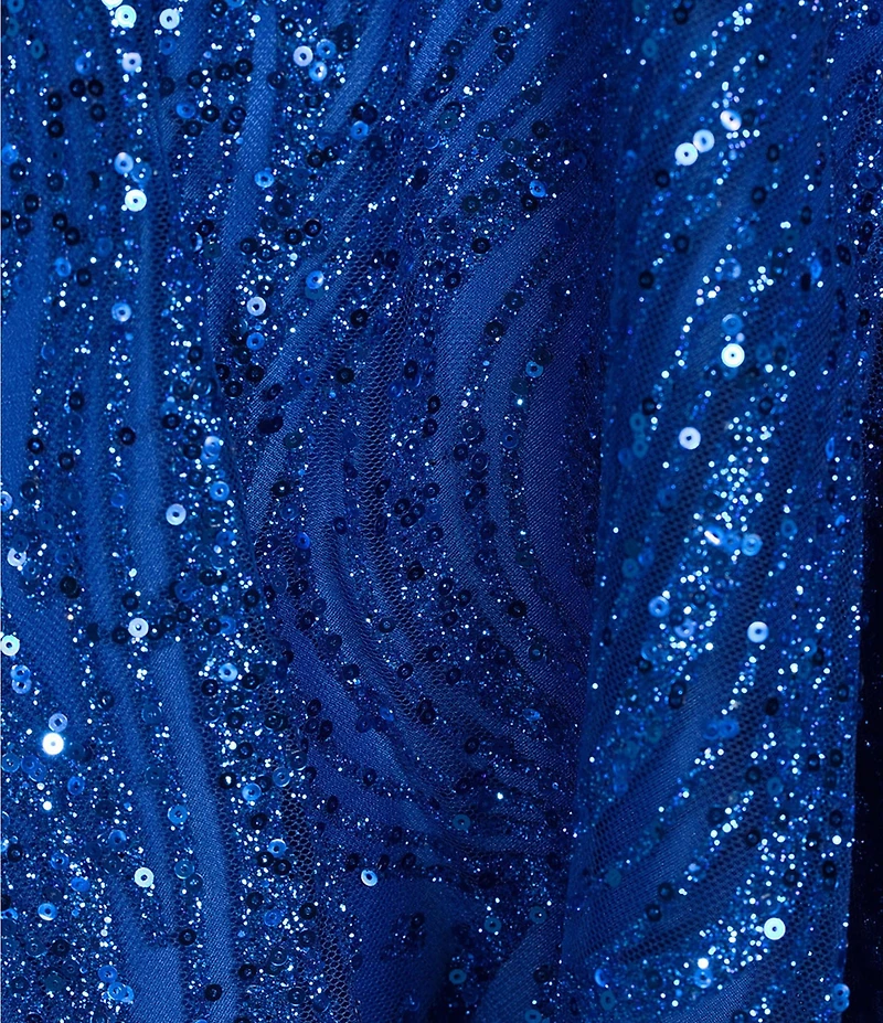 B. Darlin Spaghetti Strap V-Neck Glitter Printed Dress