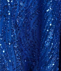 B. Darlin Spaghetti Strap V-Neck Glitter Printed Dress
