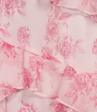 B. Darlin Spaghetti Strap V-Neck Ruffle Skirt Dress