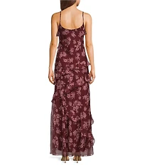 B. Darlin Spaghetti Strap V-Neck Ruffle Skirt Dress