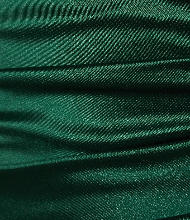 B. Darlin Spaghetti Strap V-Neck Shirred Satin Midi Dress