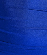 B. Darlin Spaghetti Strap V-Neck Stretch Shiny Knit Shirred Bodycon Dress
