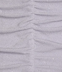 B. Darlin Spaghetti Strap Ruched Glitter Knit Bodycon Dress