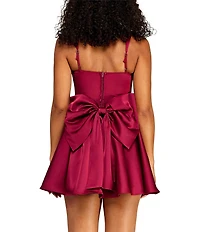 B. Darlin Sweetheart Neck Bow Back Dress