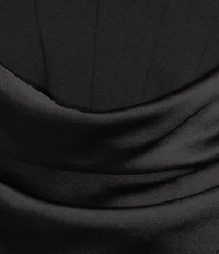 B. Darlin Strapless Corset Drape Front Midi Dress