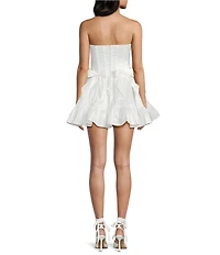 B. Darlin Strapless Corseted Bow Trim Ruffled Dress