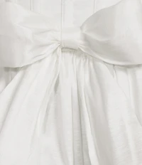 B. Darlin Strapless Corseted Bow Trim Ruffled Dress