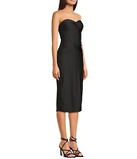 B. Darlin Strapless Corseted Side Slit Midi Dress
