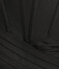 B. Darlin Strapless Corseted Side Slit Midi Dress