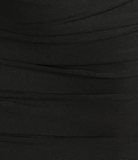 B. Darlin Strapless Illusion Bodice Lace Up Back Shirred Dress