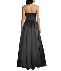 B. Darlin Strapless Pleated Drape Neck Dress