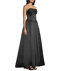 B. Darlin Strapless Pleated Drape Neck Dress