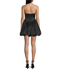 B. Darlin Strapless Rhinestone Embellished Bow Accent Bubble Hem Dress