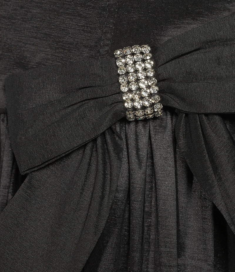 B. Darlin Strapless Rhinestone Embellished Bow Accent Bubble Hem Dress