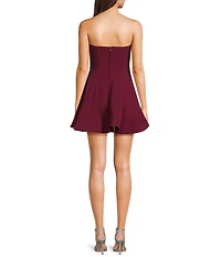 B. Darlin Strapless Fit & Flare Bow Trim Detail Dress